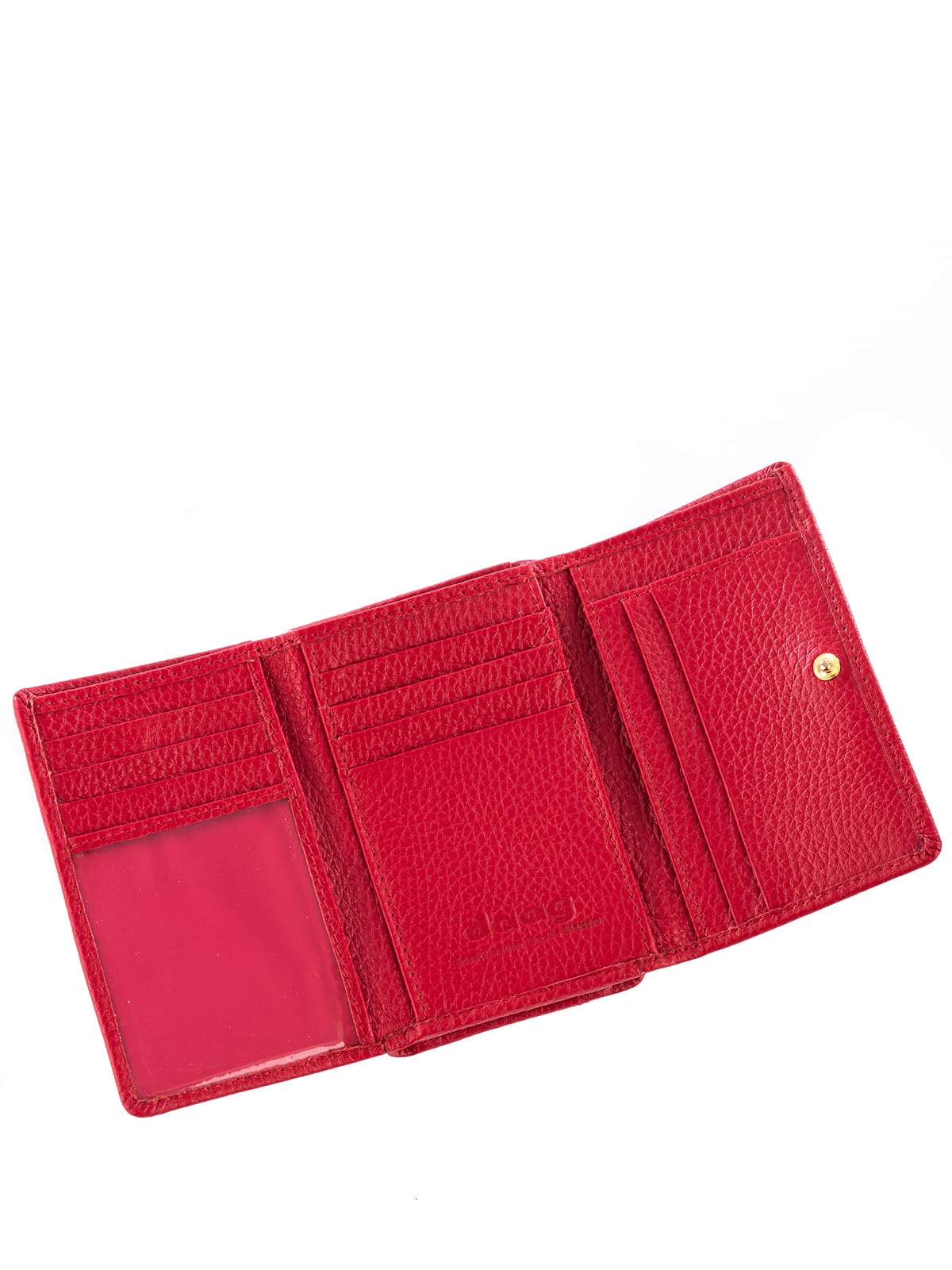 LINDA czerwony portfel damski  skórzany groszek.JPG