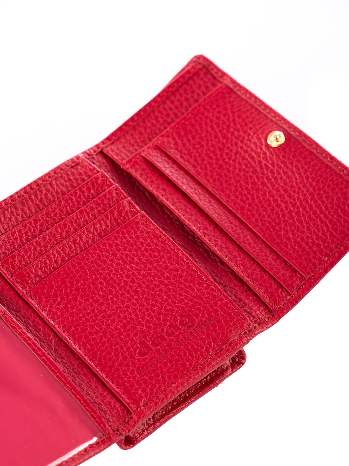 LINDA czerwony portfel skórzany damski groszek.JPG