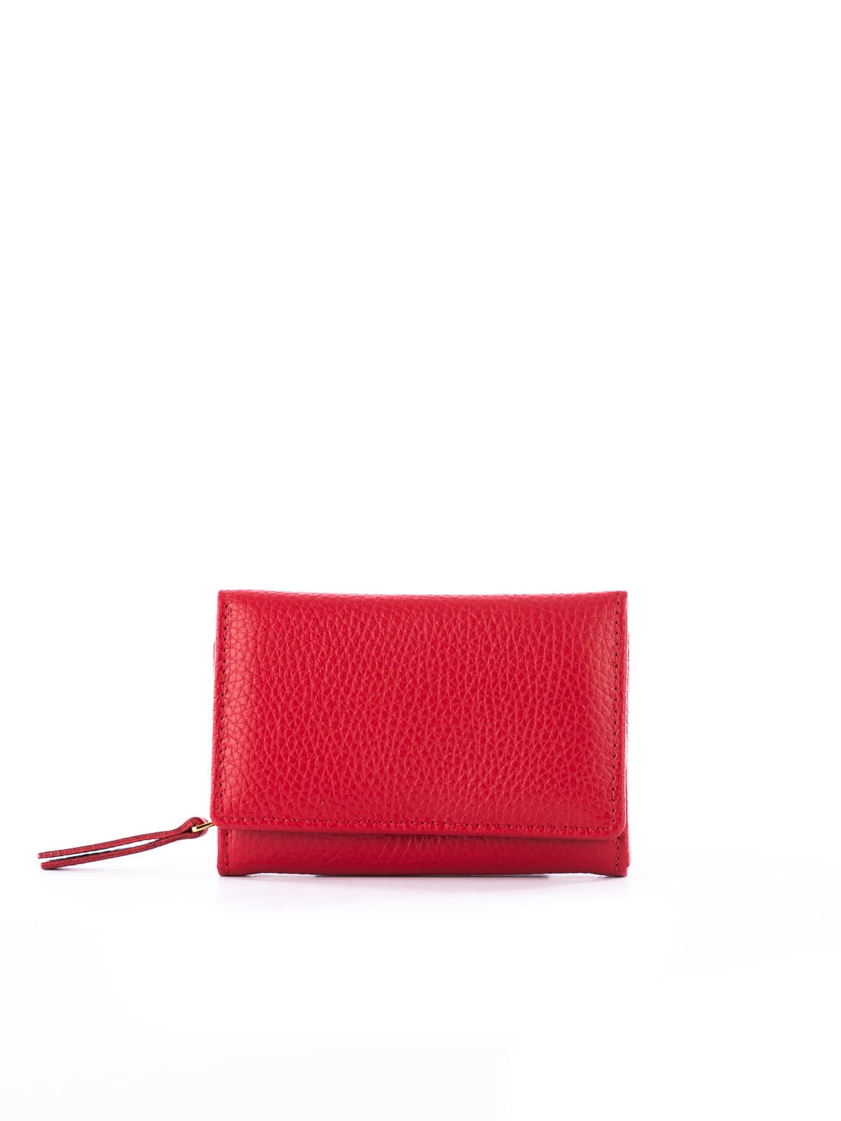 LINDA czerwony skórzany damski portfel damski groszek.JPG