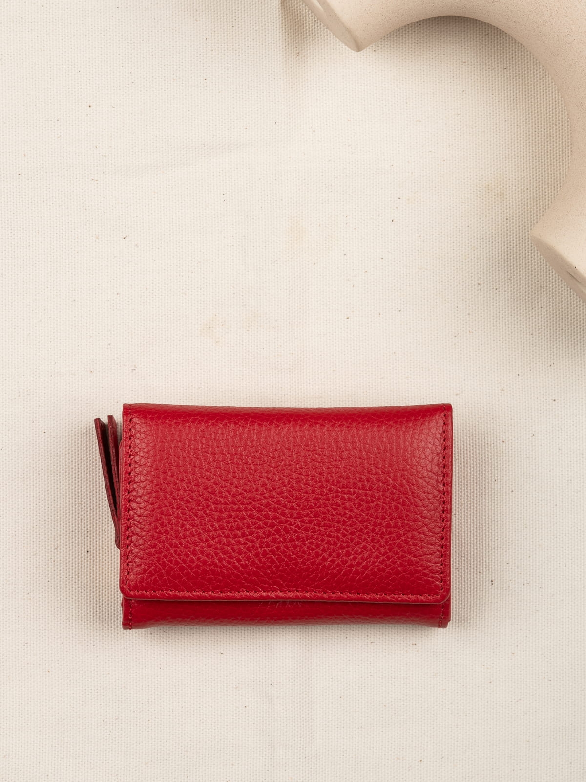 LINDA czerwony skórzany portfel damski czerwony groszek.JPG