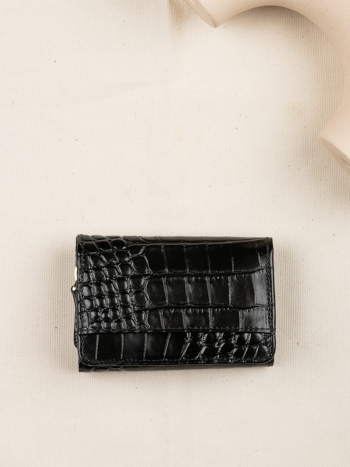 LINDA czarny skórzany portfel damski croco czarny.JPG
