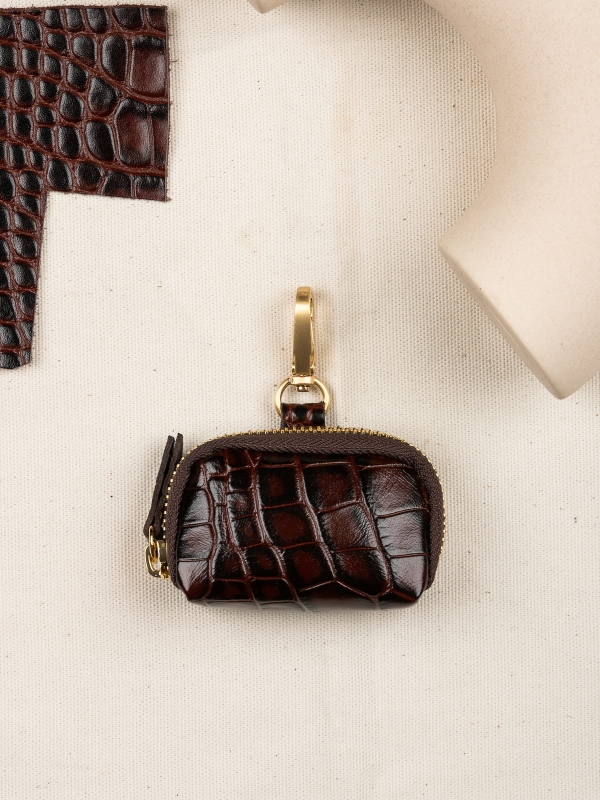 Mini saszetka skórzana croco brązowa.JPG
