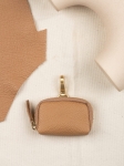 MINI SASZETKA skórzana groszek  beżowa latte