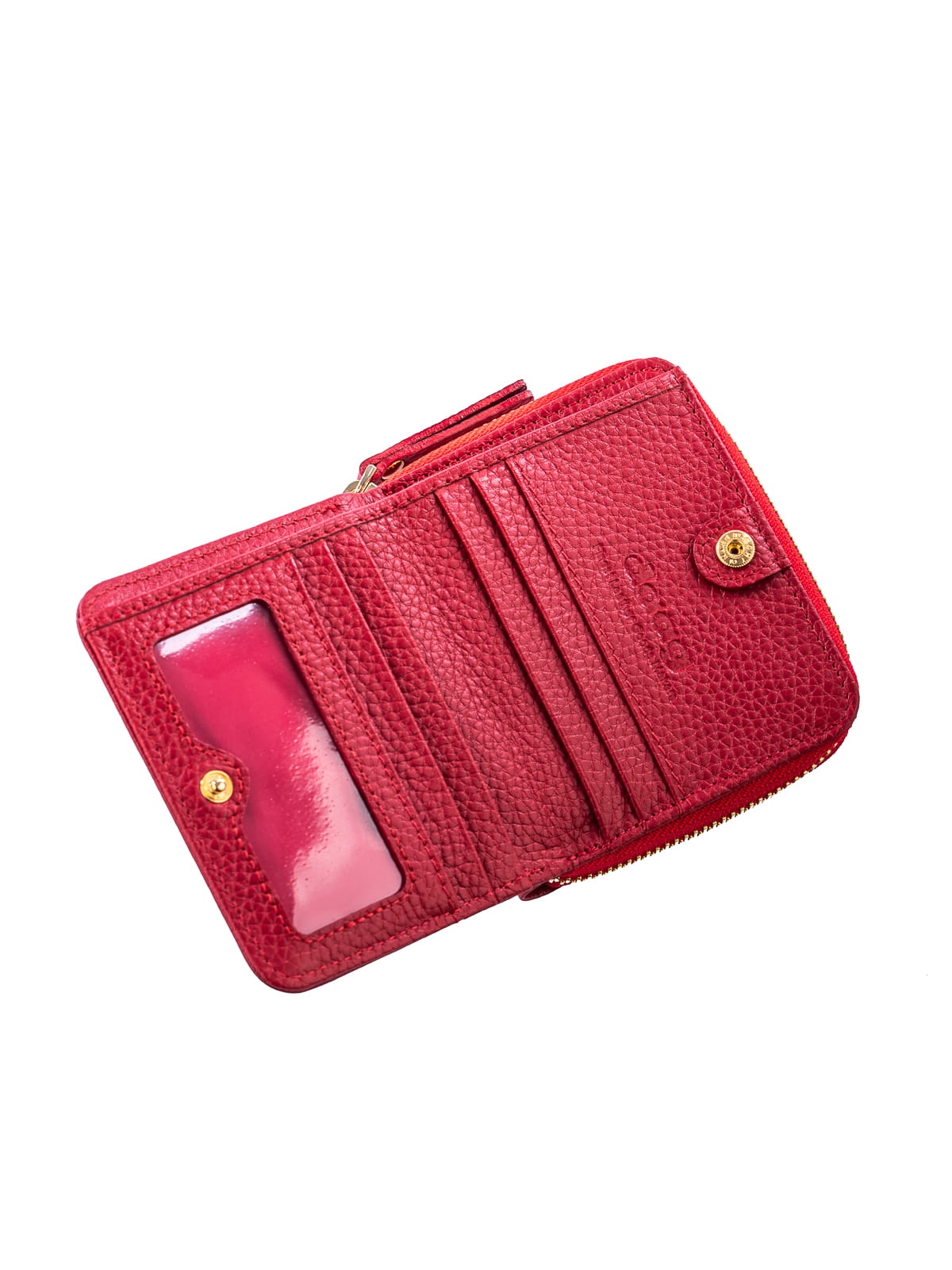 DIANA damski portfel skórzany czerwony groszek.JPG