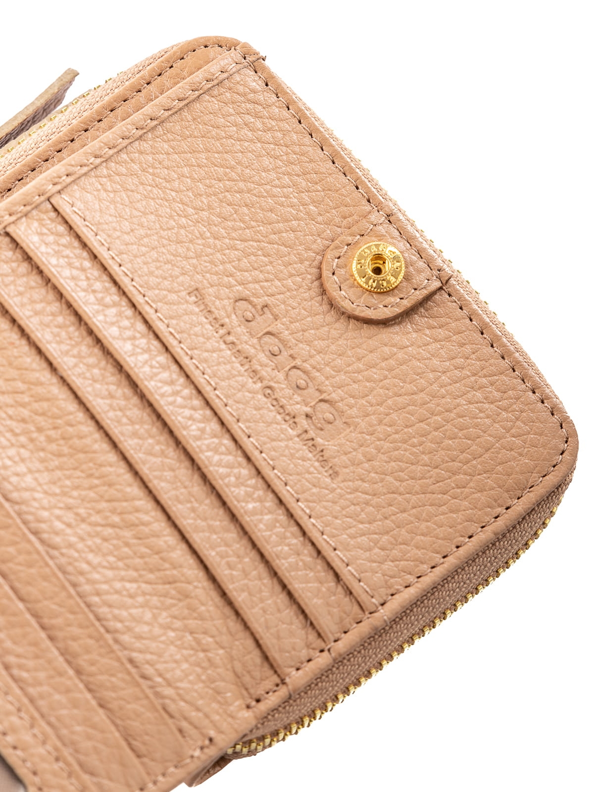 DIANA beżowy groszek damski portfel skórzany.JPG