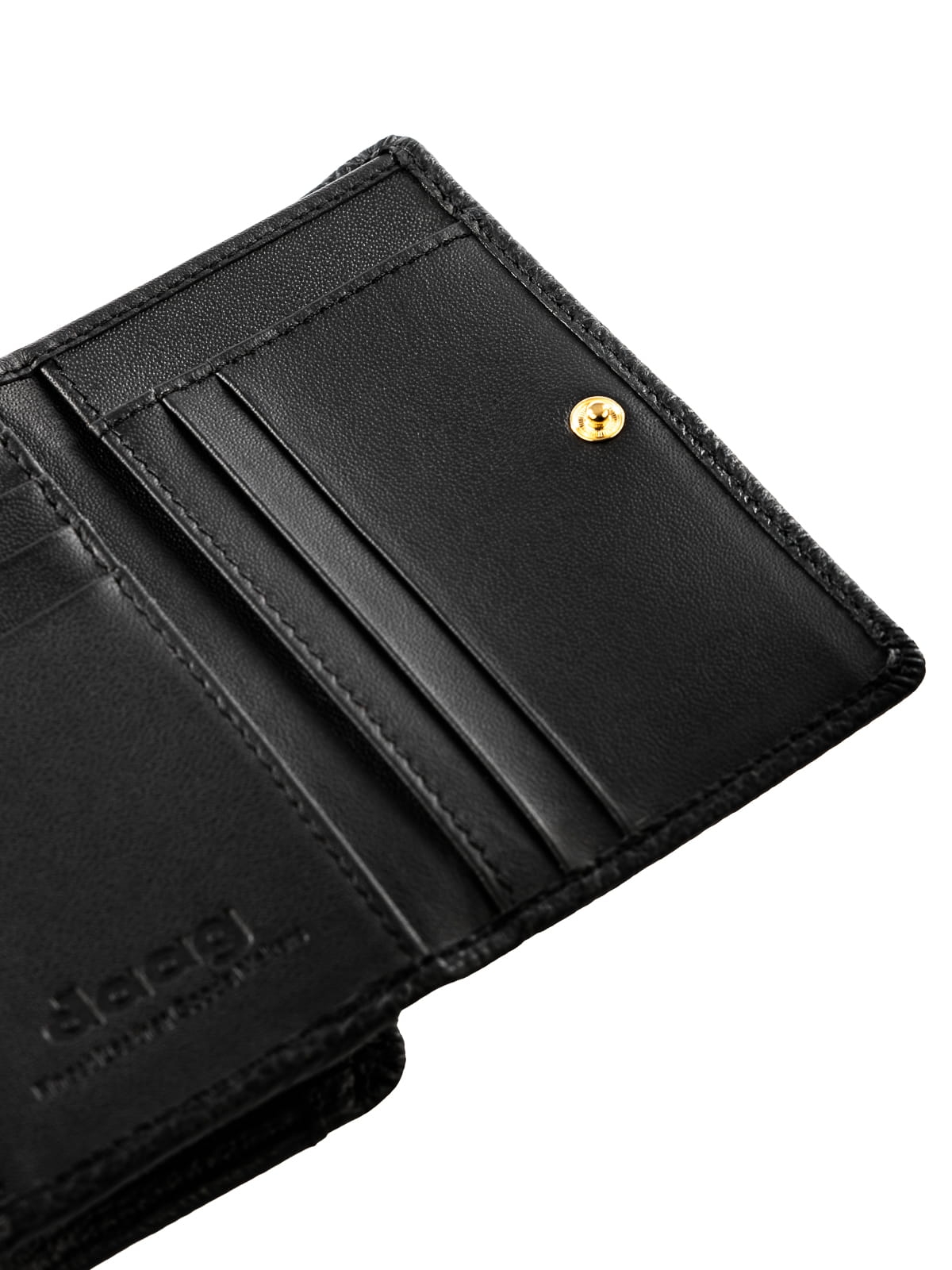 LINDA czarny skórzany portfel damski groszek czarny.JPG