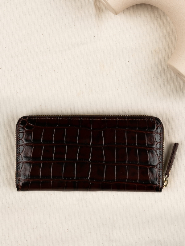 MADISON brązowy skórzany croco portfel damski.JPG