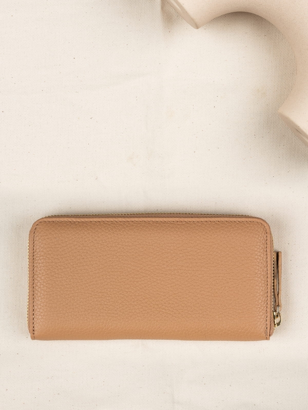 MADISON beżowy groszek skórzany portfel damski.JPG