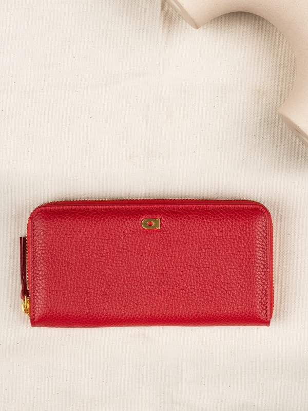 MADISON czerwony skórzany groszek portfel damski.JPG