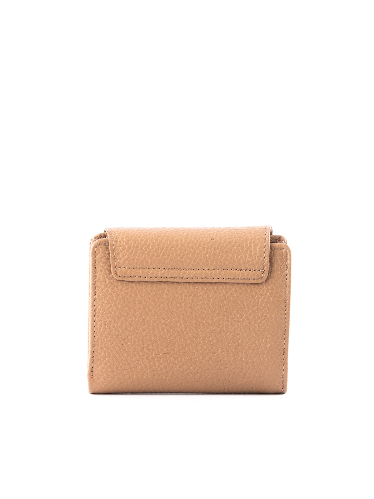 MELANIE beżowy groszek skórzany portfel damski