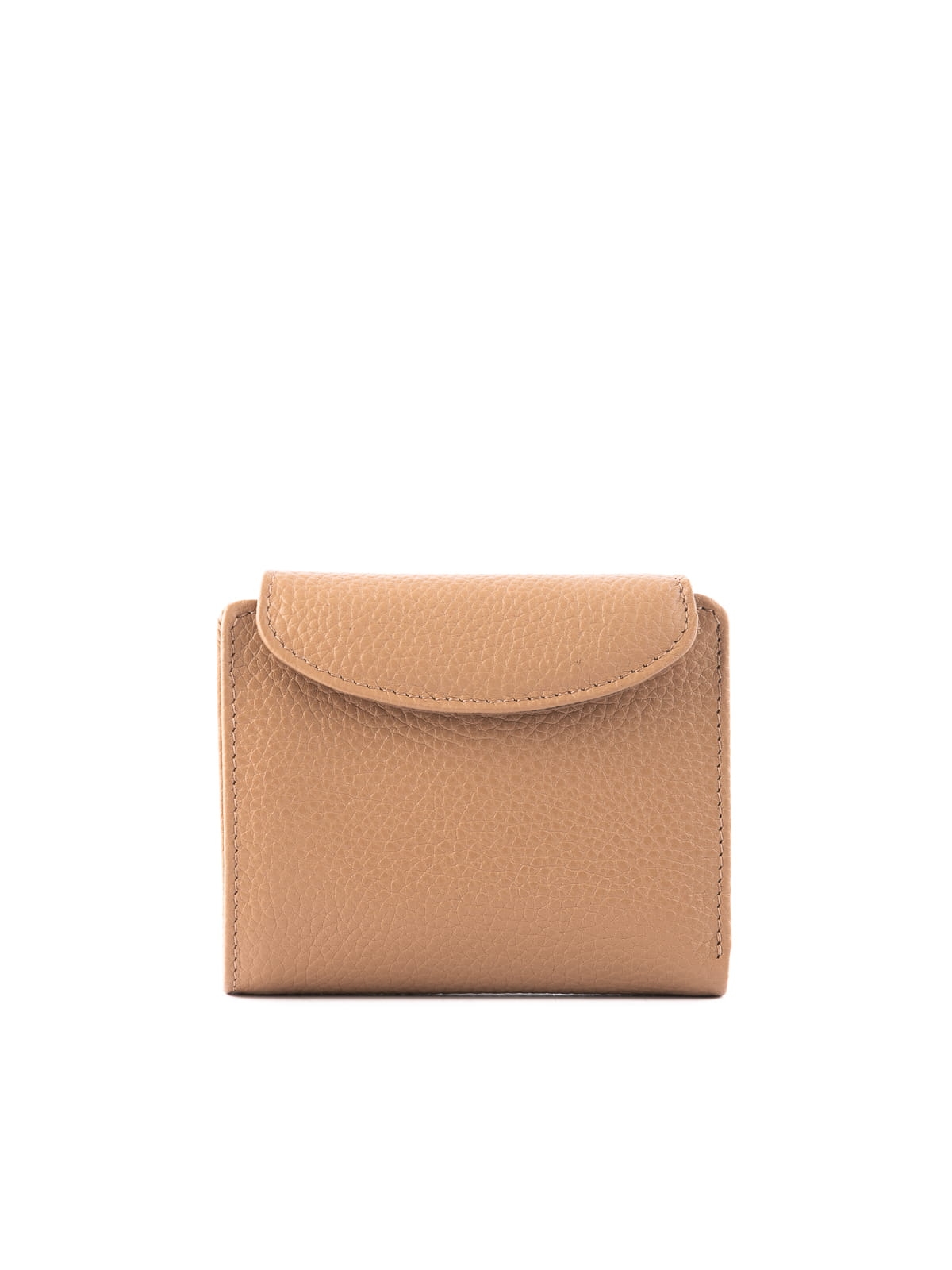 MELANIE beżowy groszek skórzany portfel damski