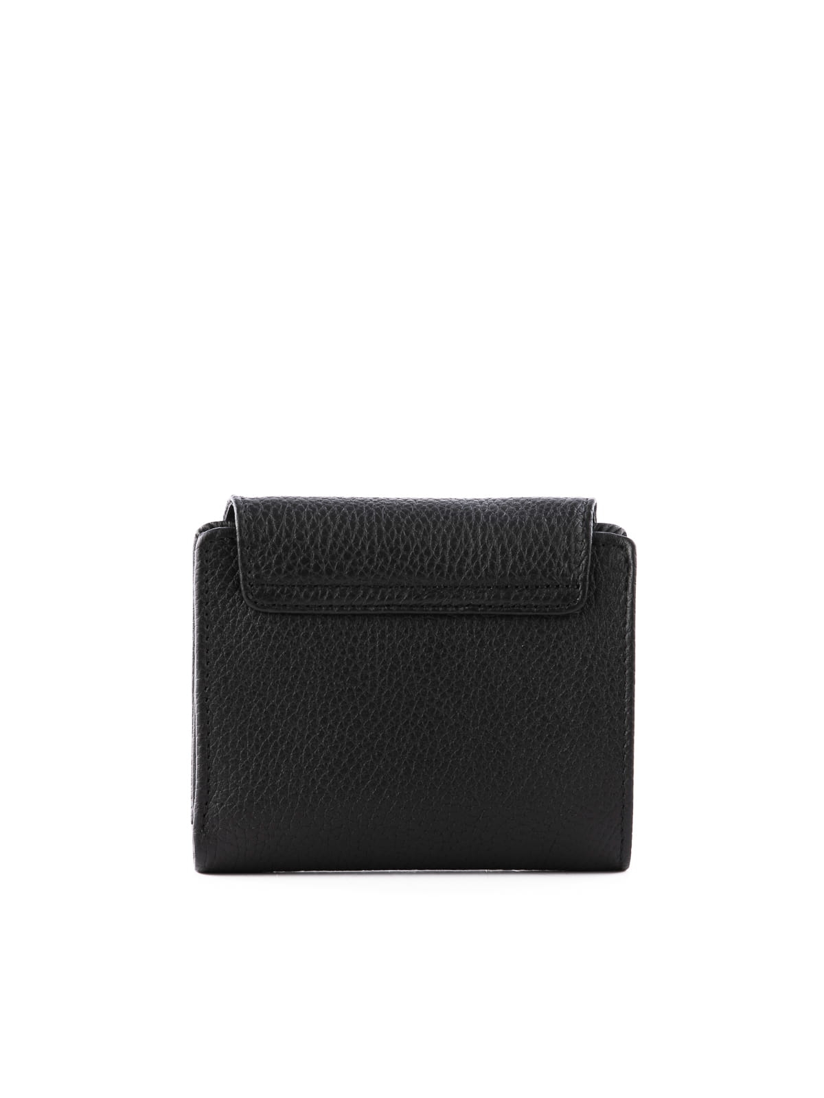 MELANIE czarny groszek skórzany portfel damski