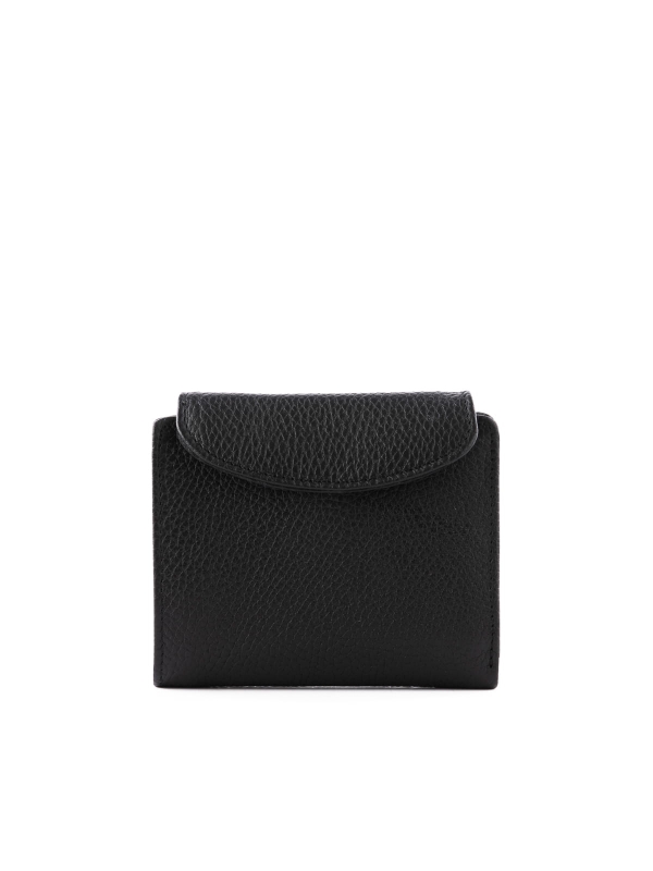 MELANIE czarny groszek skórzany portfel damski