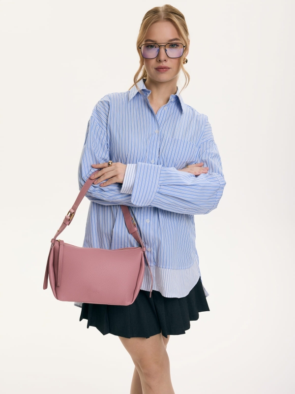 MINI FLORENCE różowa groszek skórzana torebka damska listonoszka torba na ramię.jpg