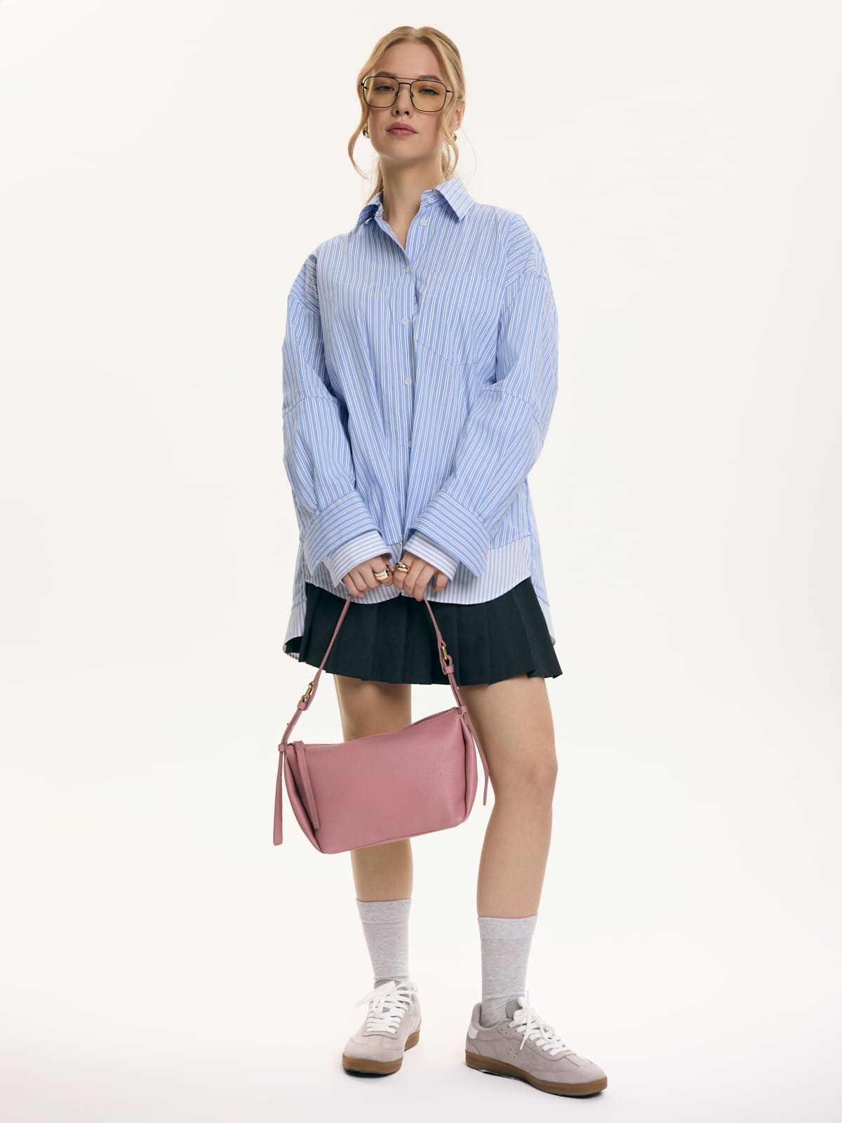 MINI FLORENCE różowa groszek skórzana torebka damska listonoszka torba.jpg