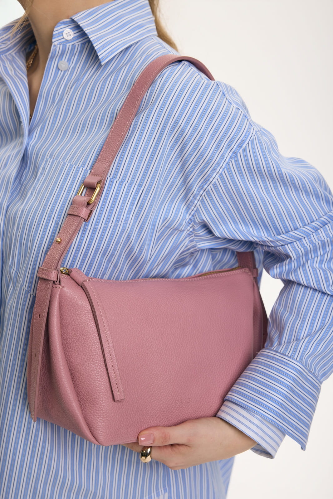 MINI FLORENCE różowa groszek skórzana damska listonoszka torba na ramię.jpg