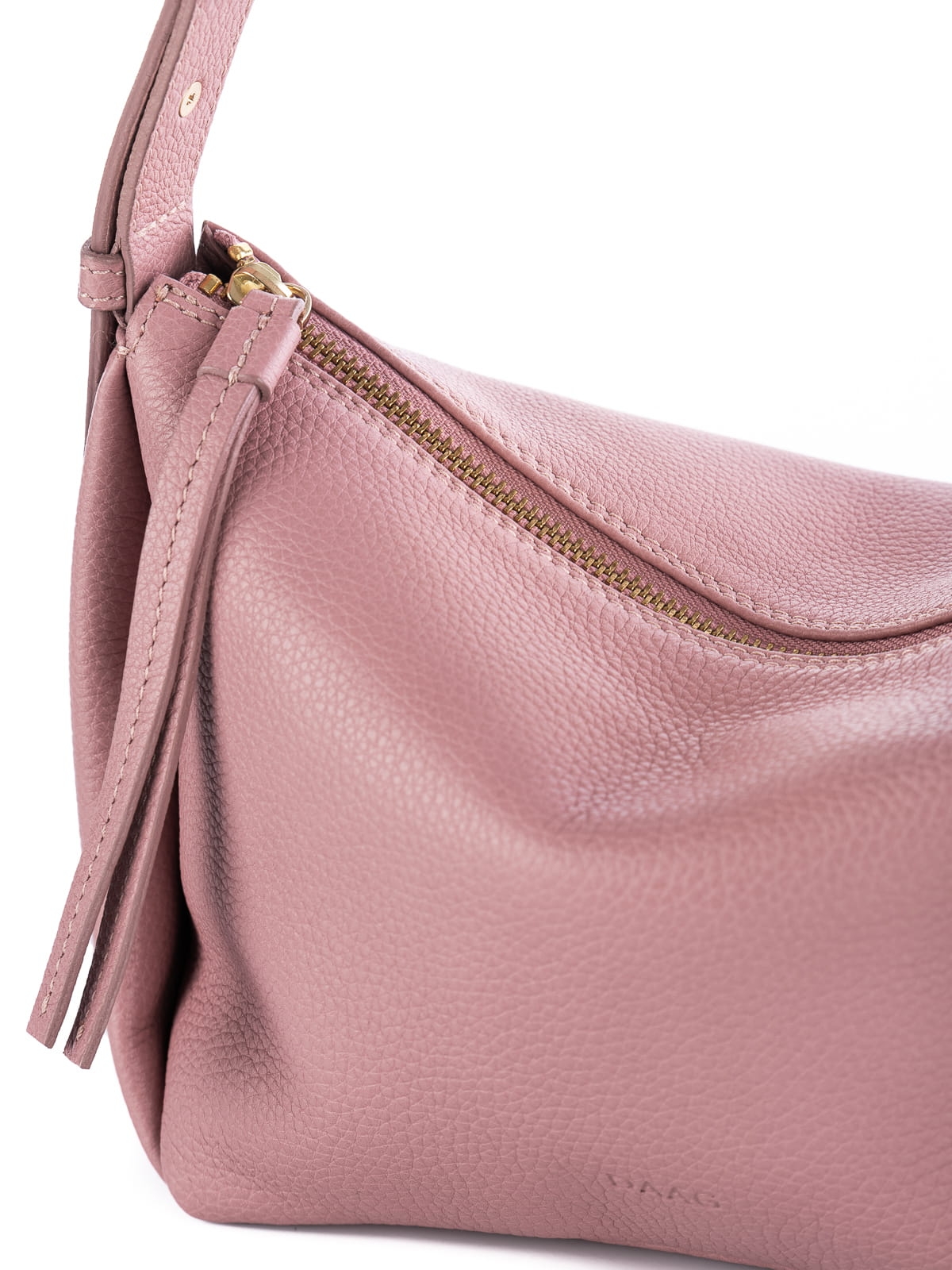 MINI FLORENCE różowa groszek damska skórzana torebka listonoszka torba na ramię.JPG