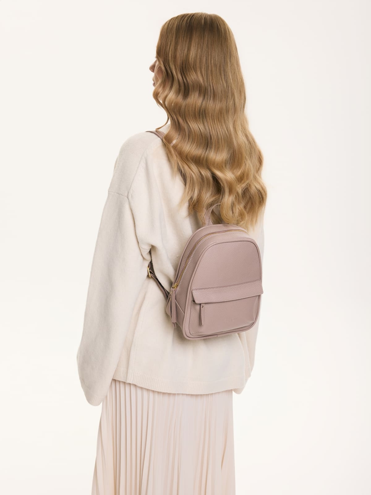 POLLY blady róż skórzany plecak damski plecak miejski.jpg