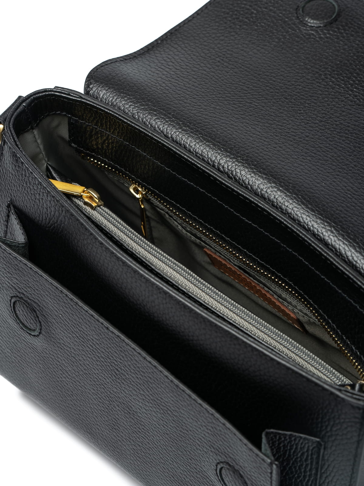 ISMENE czarna groszek skórzana damska torebka.JPG