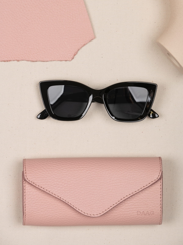 DALIA jansny róż groszek etui na okulary skórzany damski futerał pokrowiec.JPG