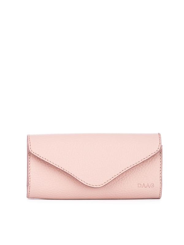 DALIA jansny róż groszek etui na okulary skórzany damski pokrowiec.JPG