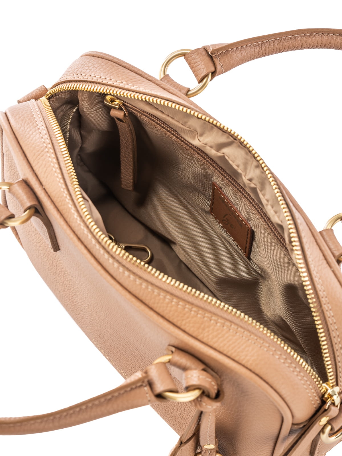 GITTE beż groszek skórzana torebka damska listonoszka lgs.JPG