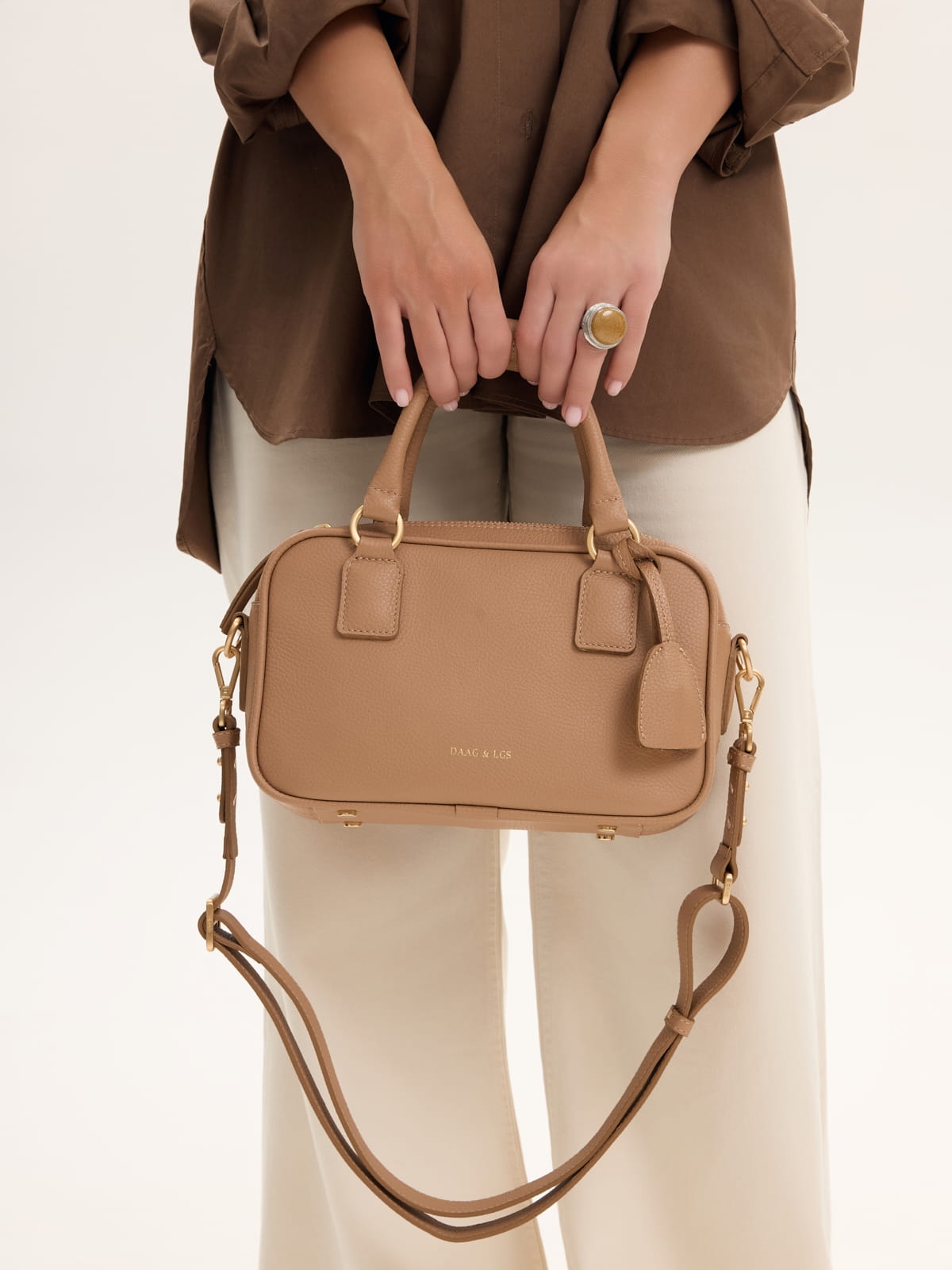 GITTE beżowa groszek skórzana damska torebka listonoszka lgs.jpg