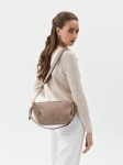 PENELOPE zamsz jasny taupe skórzana torebka damska listonoszka torba na ramię