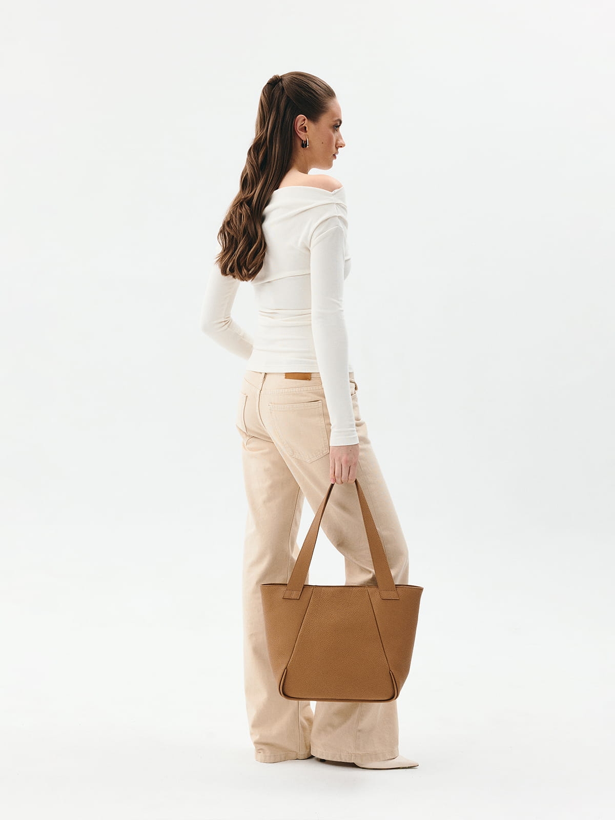 MARCELLA ciemny beż skórzana torba shopper damska shopperka.jpg