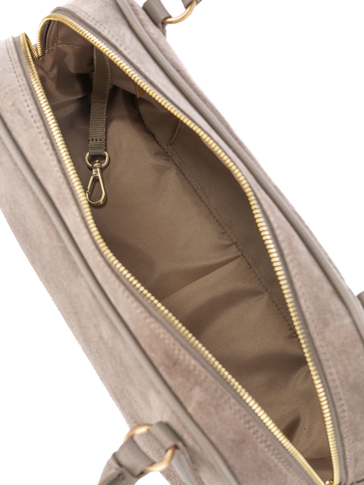 CASSIE zamsz jasny taupe skórzana damska listonoszka torba na ramię.JPG