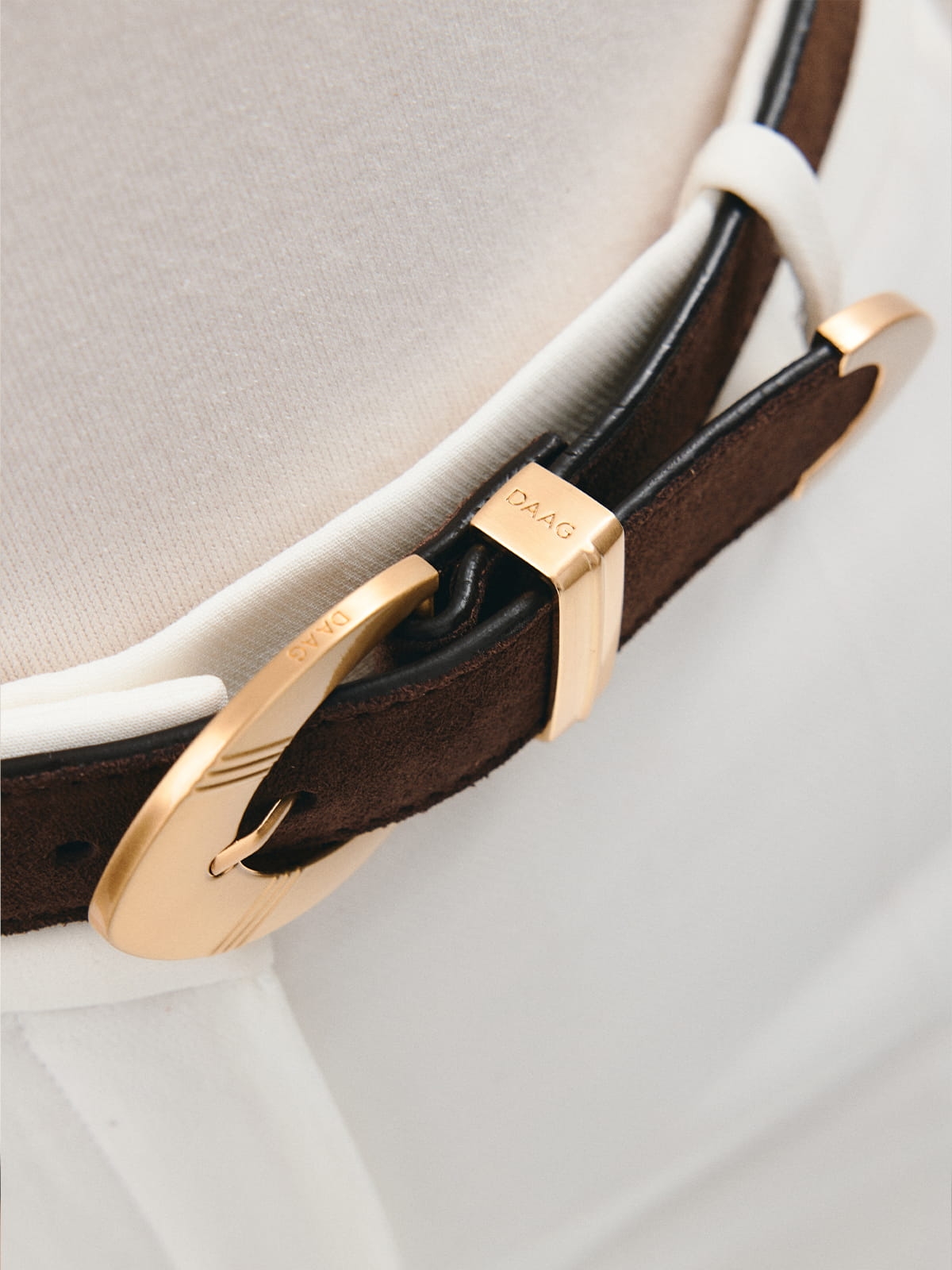 TESS czekoladowa skóra zamszowa pasek skórzany damski pasek do spodni z klamrą.jpg