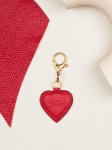 CHARMS serce czerwony skórzany breloczek