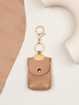 CHARMS saszetka beżowa skórzany breloczek