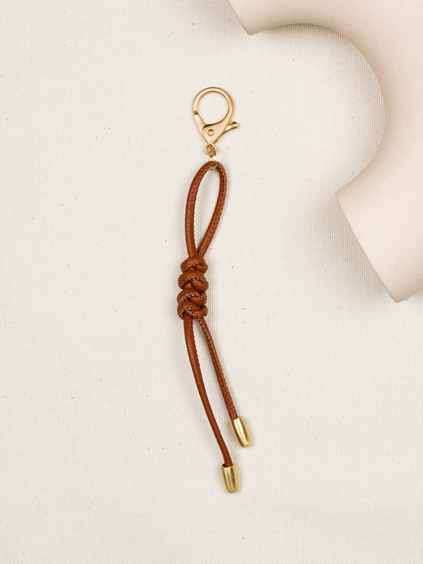 CHARMS troczek koniak skórzany breloczek.JPG