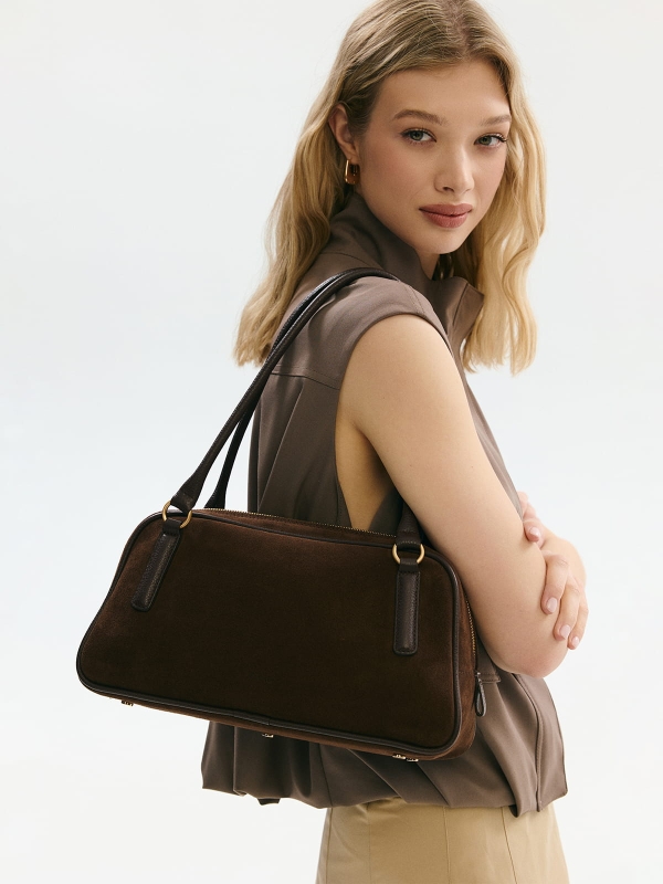 CASSIE zamsz czekoladowy skórzana torebka damska listonoszka torba na ramię.jpg