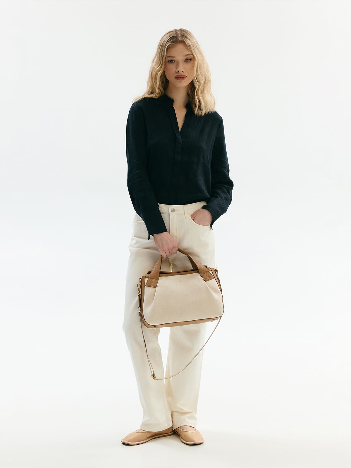 SIEMPRE tkanina duża torebka skórzana kuferek.jpg