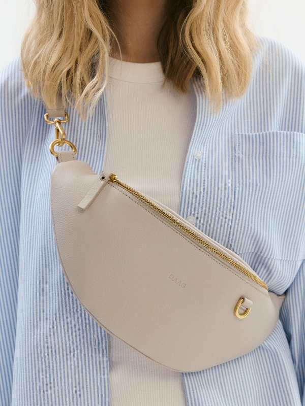 NERLA jasnoszara skórzana damska nerka saszetka torebka.jpg