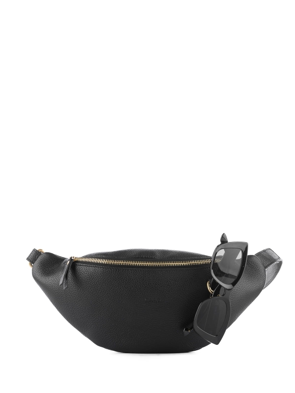 NERLA czarna damska skórzana nerka saszetka torebka.JPG