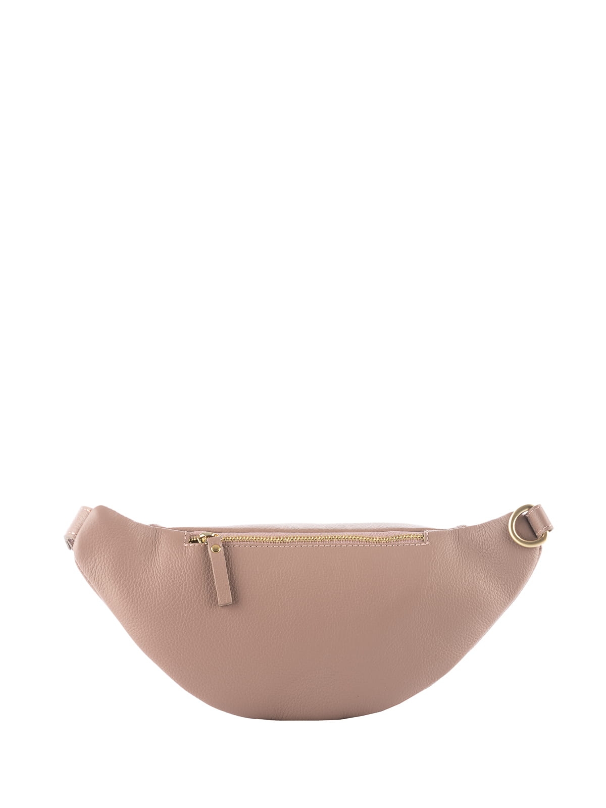 NERLA pudrowy róż skórzana damska nerka saszetka torebka.JPG