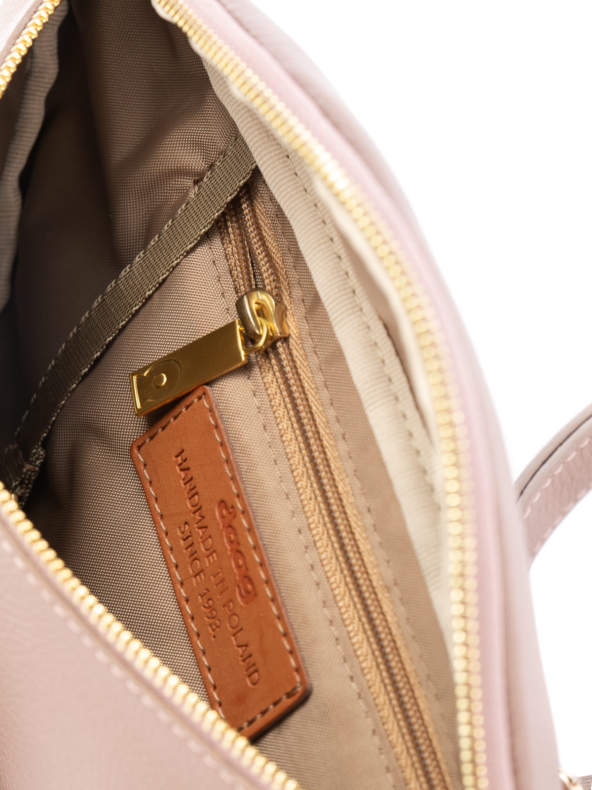 NERLA pudrowy róż skórzana damska nerka saszetka torebka.JPG