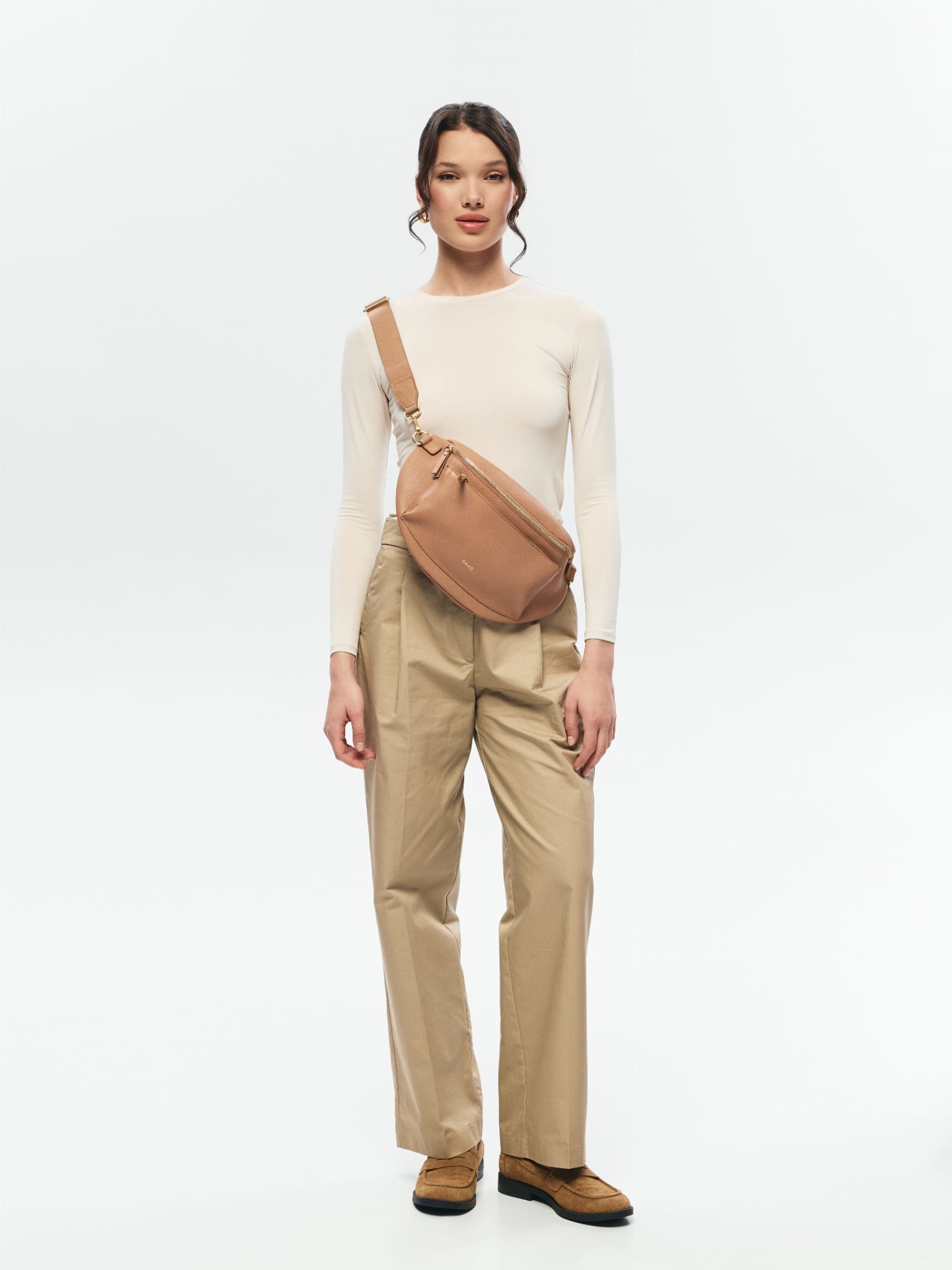 LARISSA XL beżowa duża nerka damska saszetka torebka skórzana beż.jpg