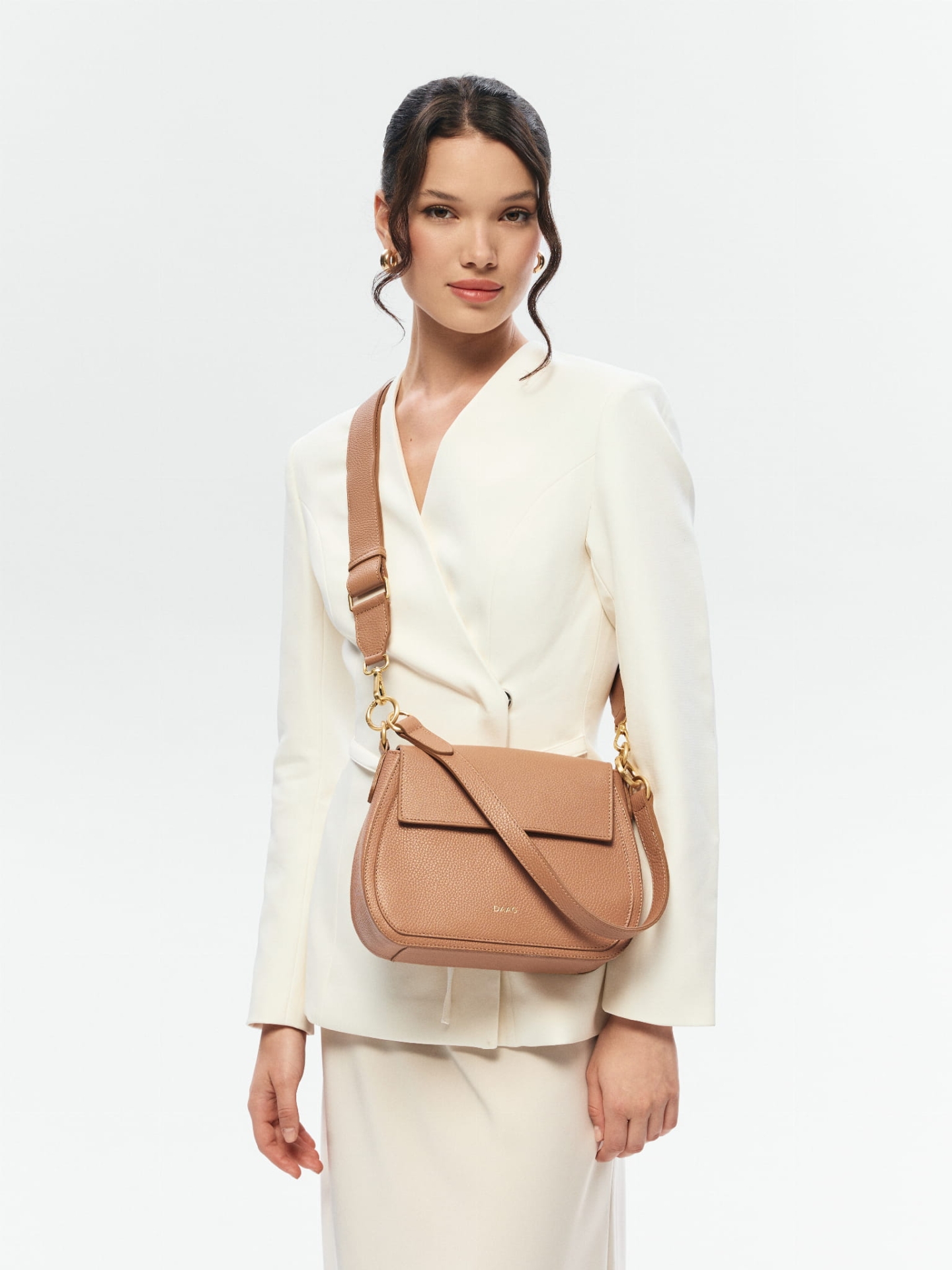 Olivia beżowa latte duża skórzana torebka damska listonoszka torba na ramię beż.jpg