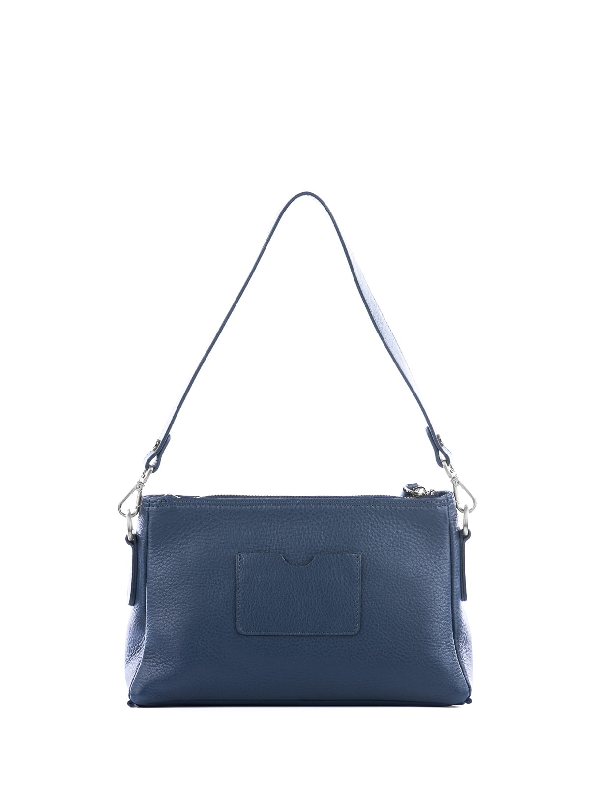 CLAUDIA granatowa torebka damska duża listonoszka srebrne elementy.JPG