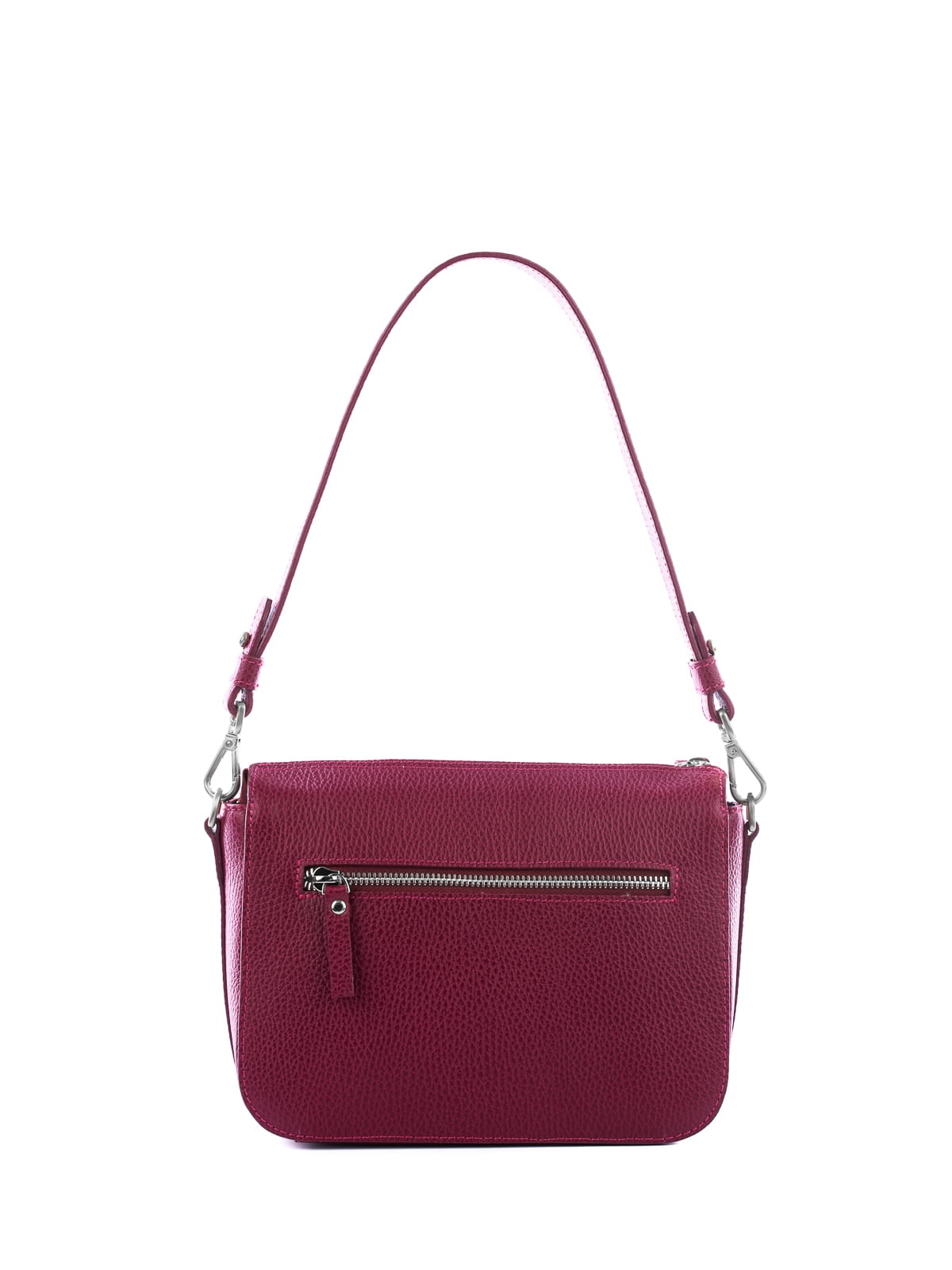 MINI MARLOTTE jasnobordowa skórzana torebka listonoszka damska torba na ramię srebrne elementy.JPG