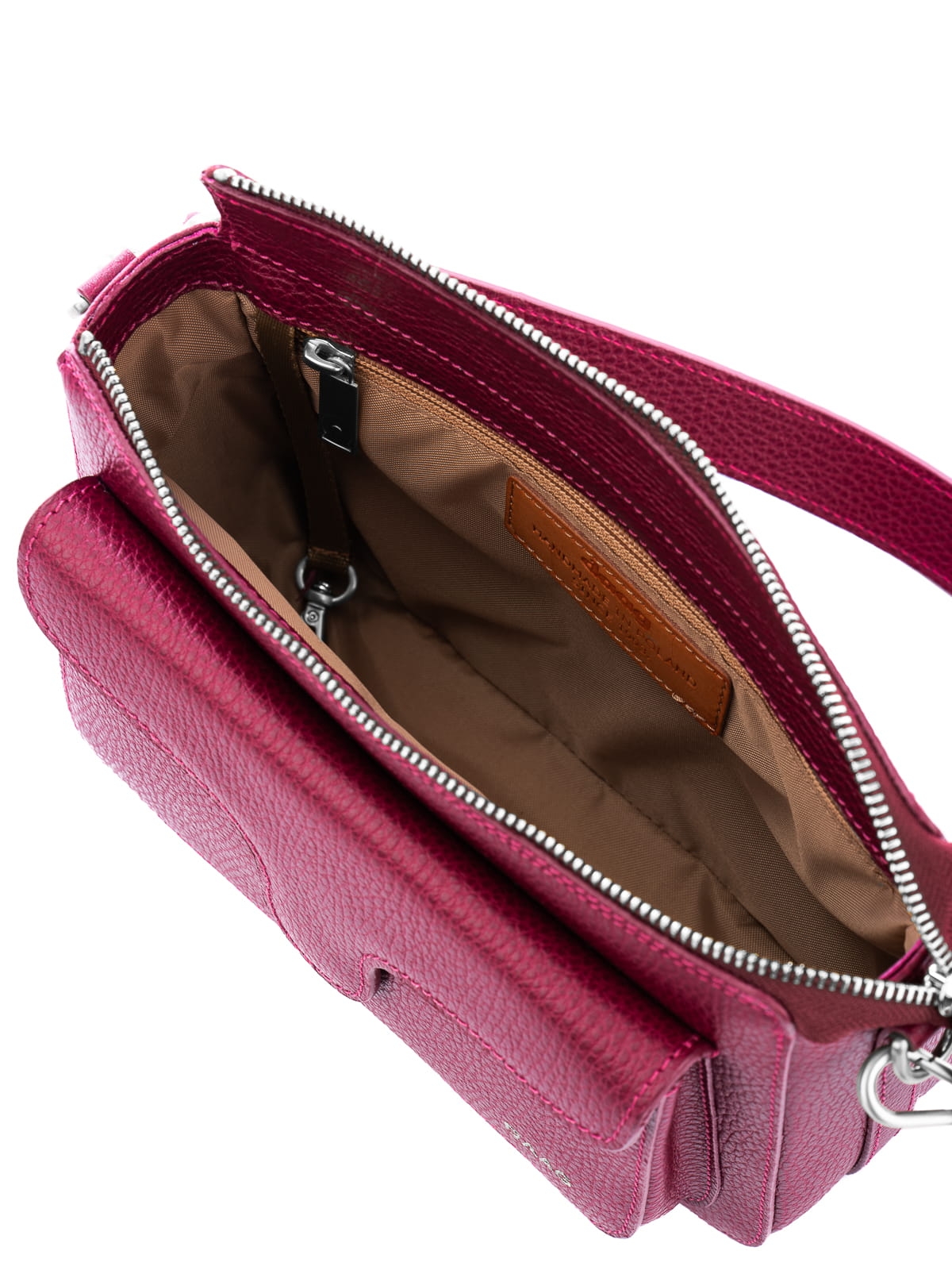 MINI MARLOTTE jasnobordowa torebka damska listonoszka torba na ramię srebrne elementy.JPG