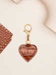CHARMS serce koniak croco skórzany breloczek