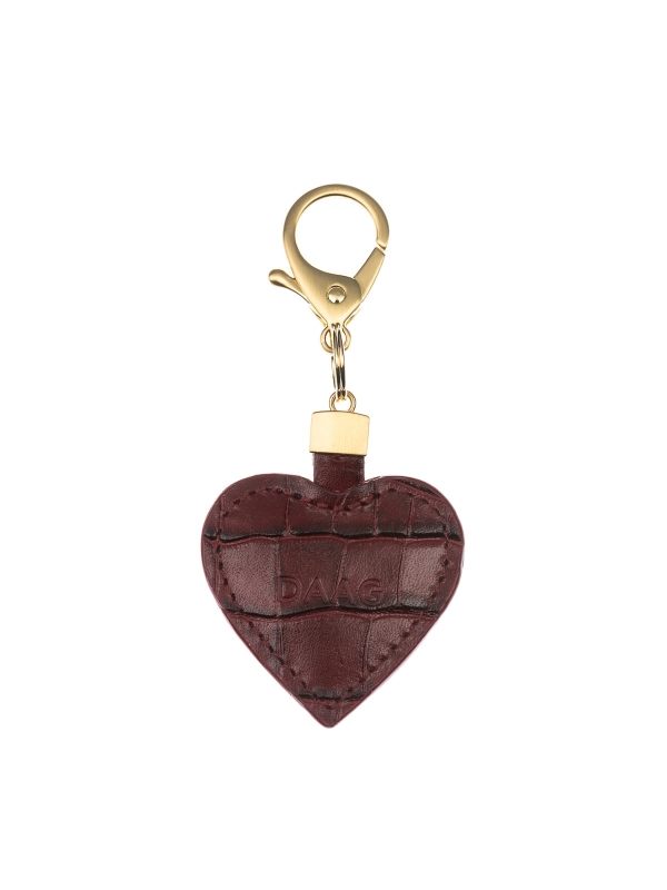 CHARMS serce bordowy croco breloczek  .JPG