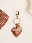 BRELOCZEK serce koniak croco do kluczy skórzany