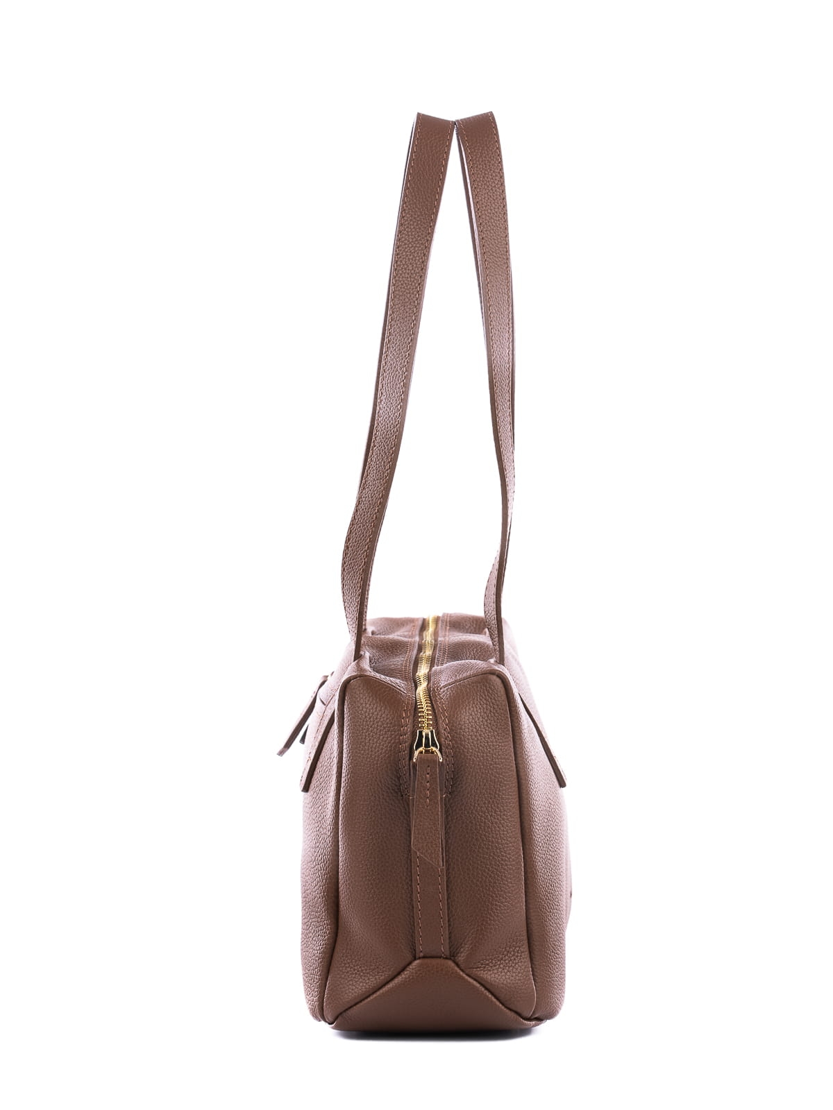 LEONIE brązowa groszek skórzana torebka listonoszka torba na ramię.JPG