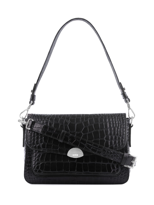 LYNETTE czarna skórzana torebka srebrne elementy.JPG